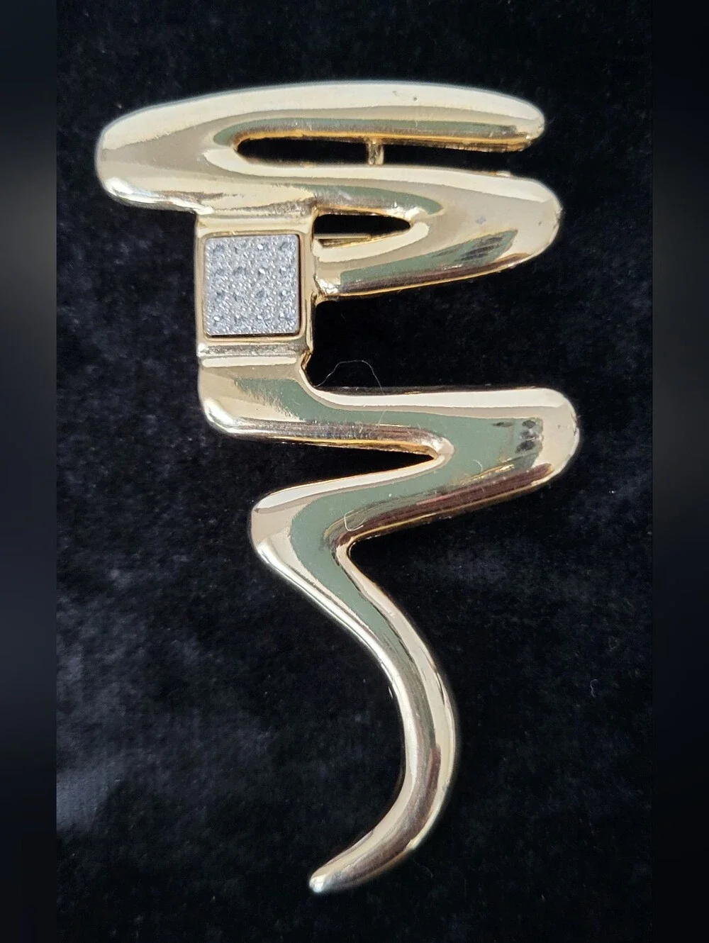 Vintage Park Lane Gold-tone Abstract Brooch / Pendant with Pave Crystal Accents
